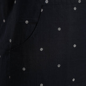 Black Jacquard Weaving Cotton Apron with Pocket