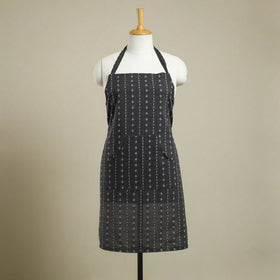 Black Jacquard Weaving Cotton Apron with Pocket