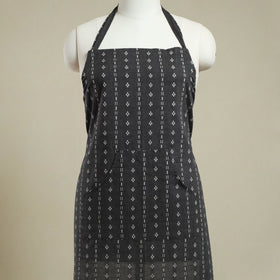 Black Jacquard Weaving Cotton Apron with Pocket