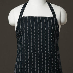 Black Jacquard Weaving Cotton Apron with Pocket 
