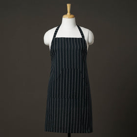 Black Jacquard Weaving Cotton Apron with Pocket 