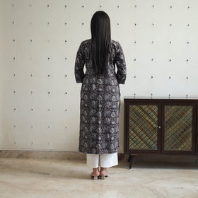  Jahota Block Print Cotton Pintuck Straight Kurta for Women