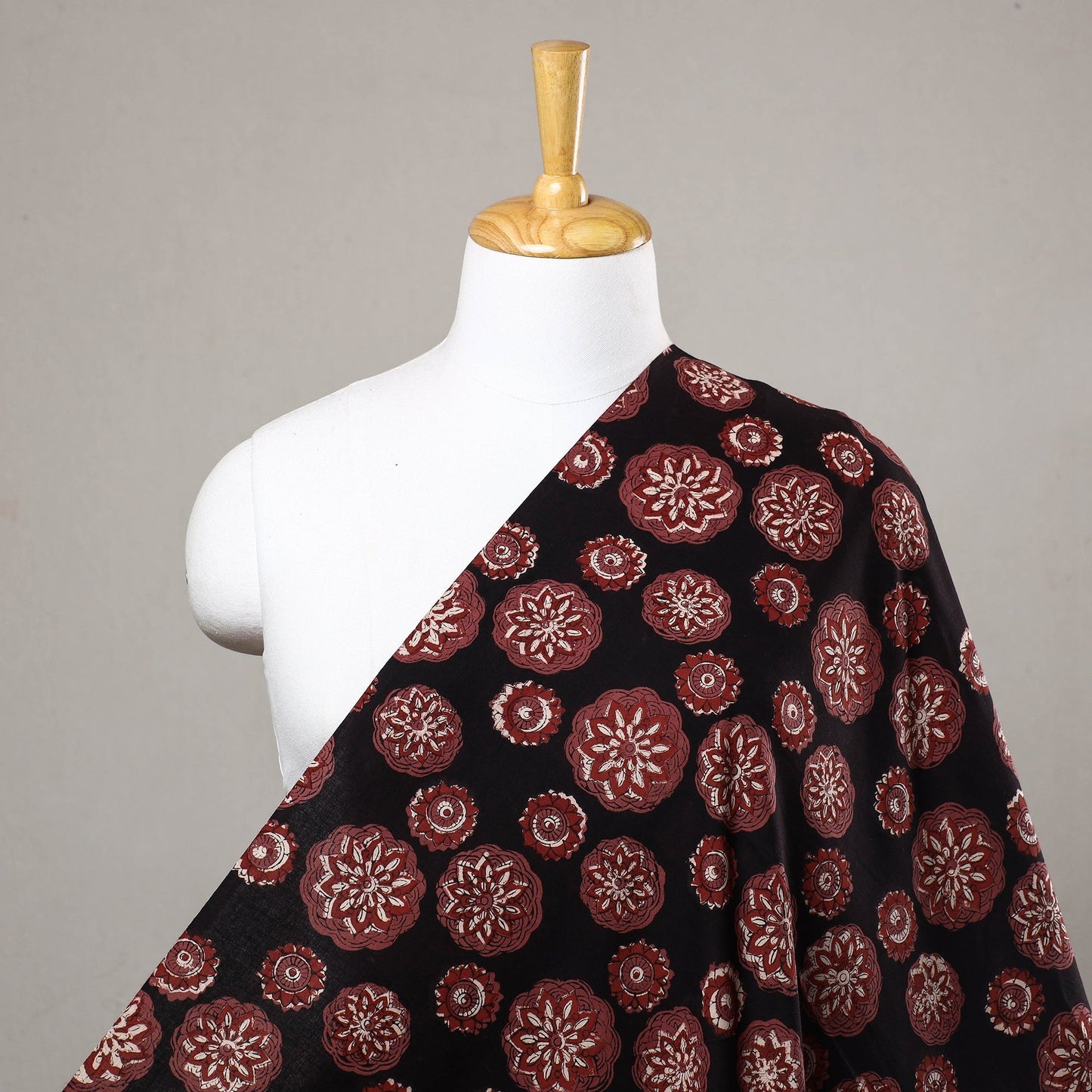 Black - Jahota Block Printed Cotton Fabric
