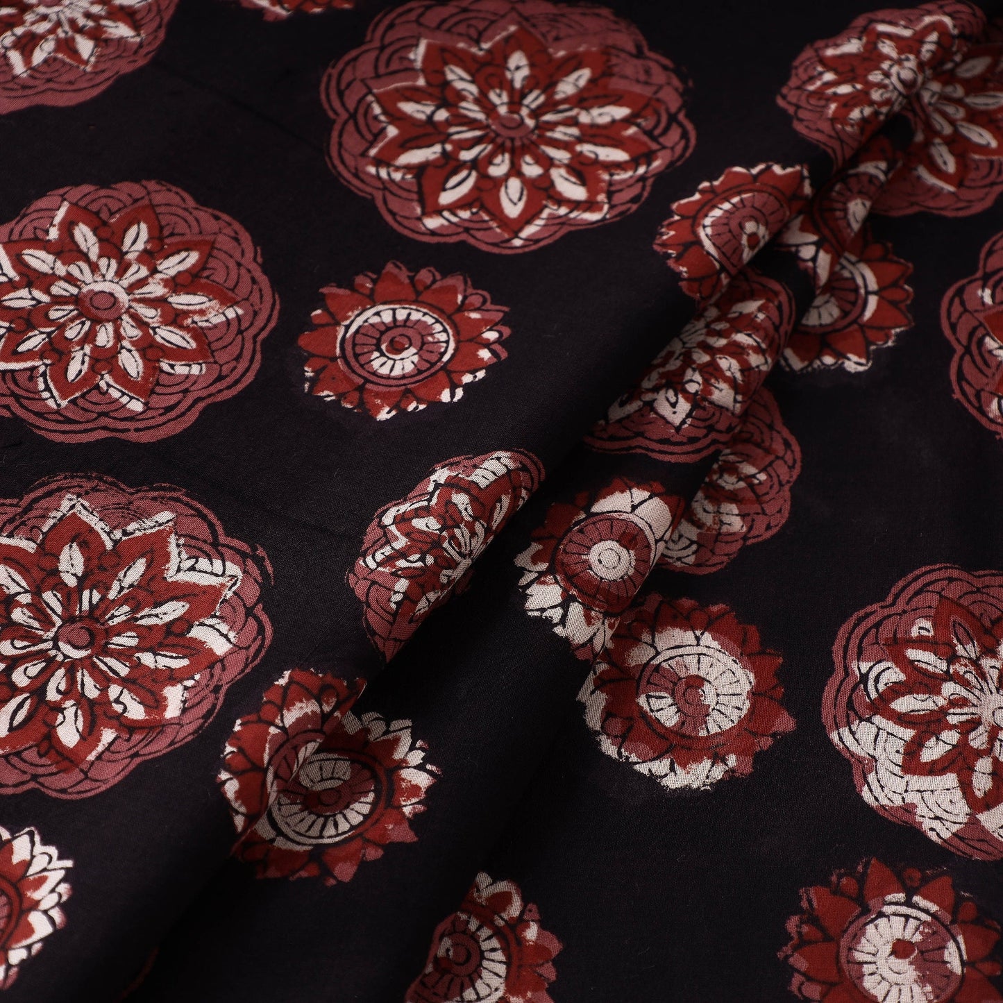 Black - Jahota Block Printed Cotton Fabric