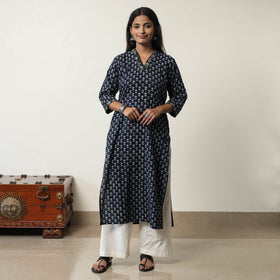 Buy Jahota Block Printed Cotton Straight Kurta for Women