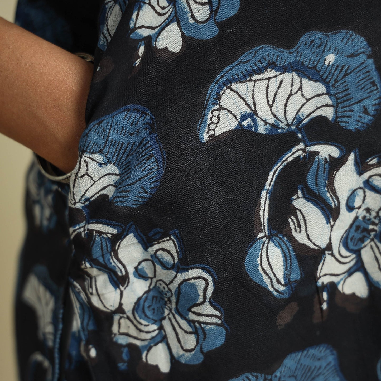 Black - Jahota Block Printed Cotton Straight Kurta