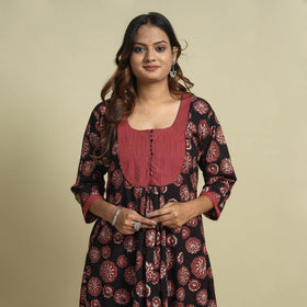 Jahota Block Print Kantha Patchwork Cotton Kurta for Women