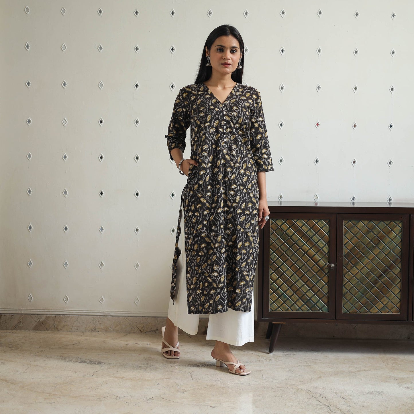 Buy Jahota Block Print Cotton Straight Kurta for Women