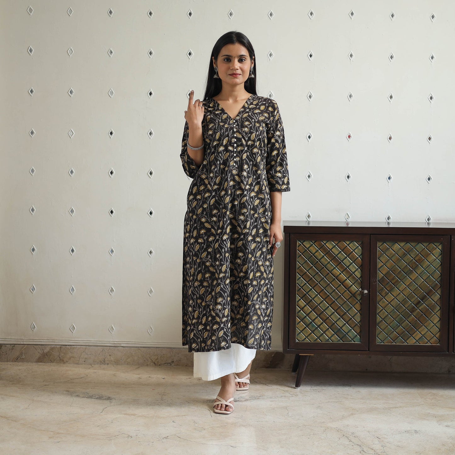 Buy Jahota Block Print Cotton Straight Kurta for Women
