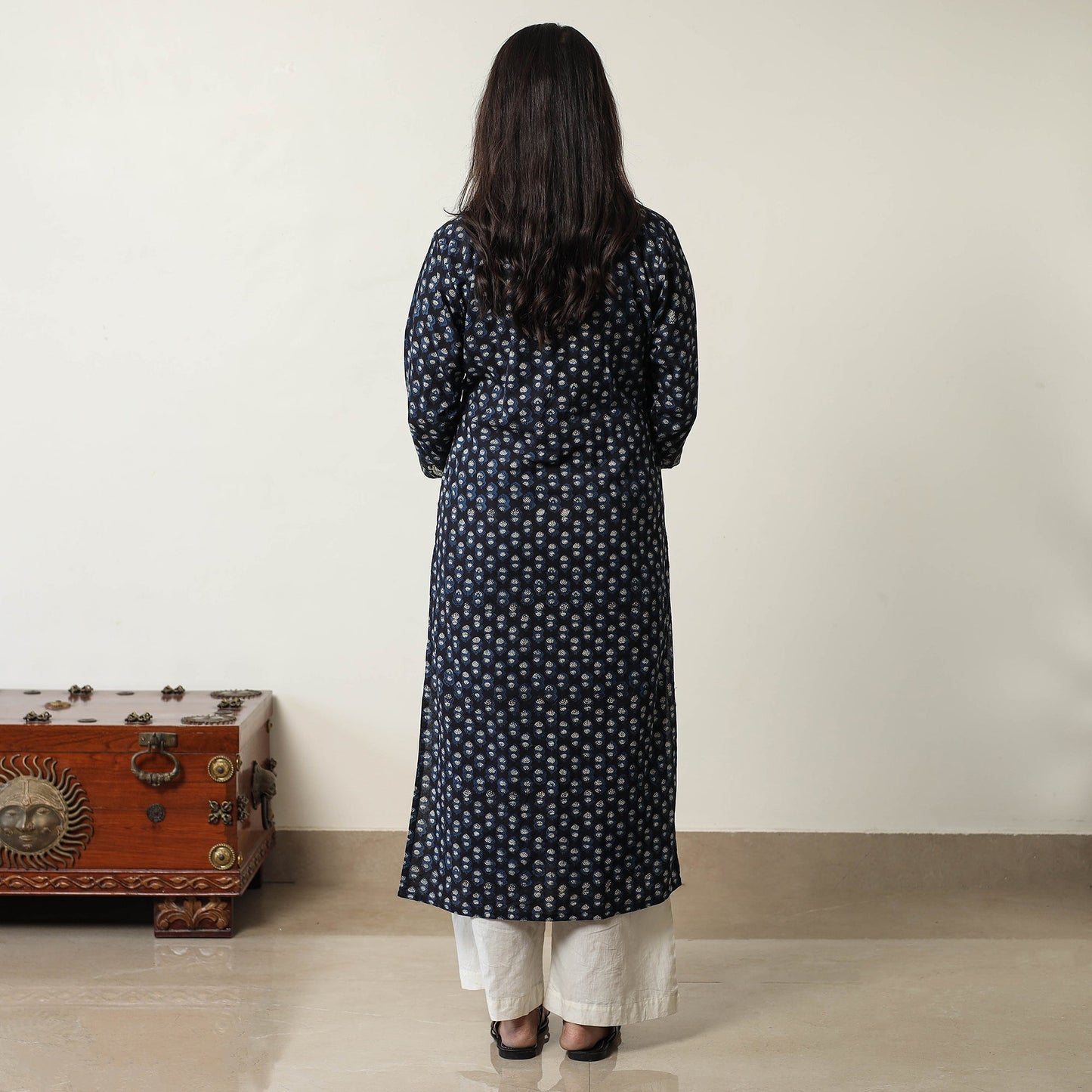 Buy Jahota Block Printed Cotton Straight Kurta for Women