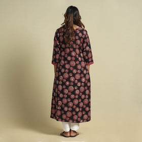 Jahota Block Print Kantha Patchwork Cotton Kurta for Women