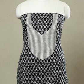 Buy Black Jaipur Print Patchwork Cotton Kurta Material