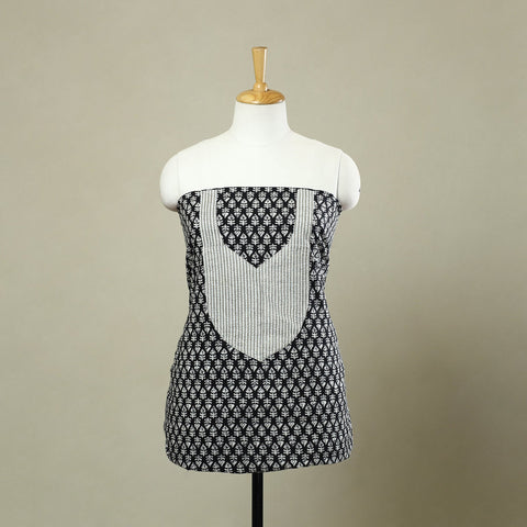 Buy Black Jaipur Print Patchwork Cotton Kurta Material