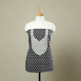 Buy Black Jaipur Print Patchwork Cotton Kurta Material