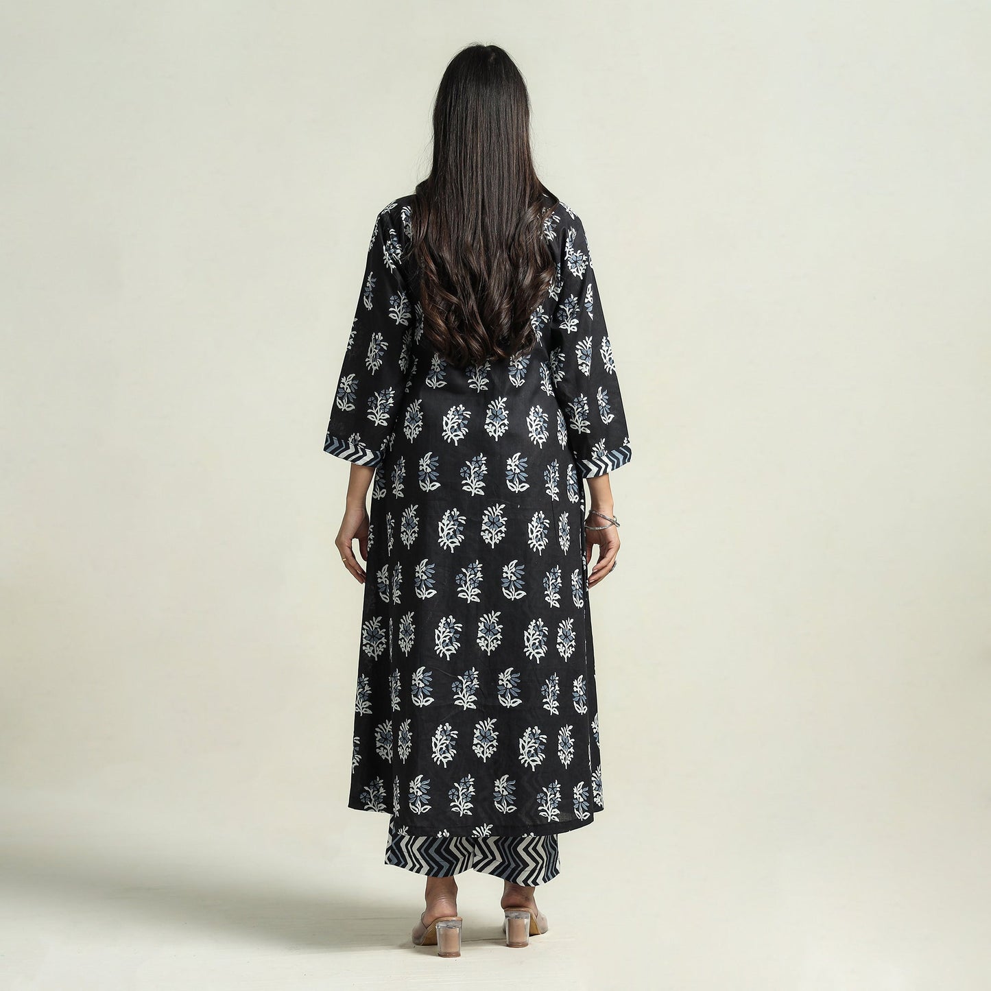 Jaipur Printed Kurta with Palazzo & Dupatta Set

