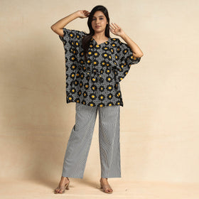  Jaipur Screen Printed Cotton Kaftan & Pyjama Night Suit Set 