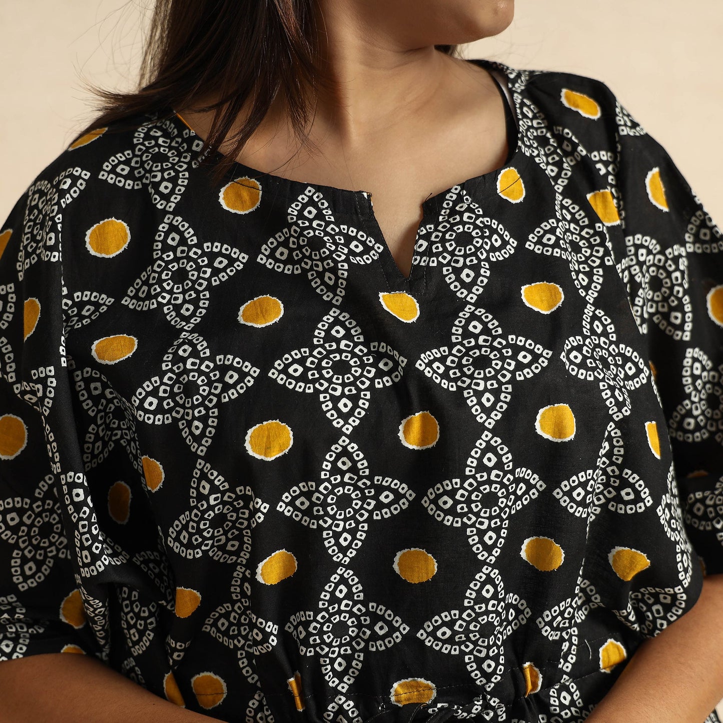  Jaipur Screen Printed Cotton Kaftan & Pyjama Night Suit Set 
