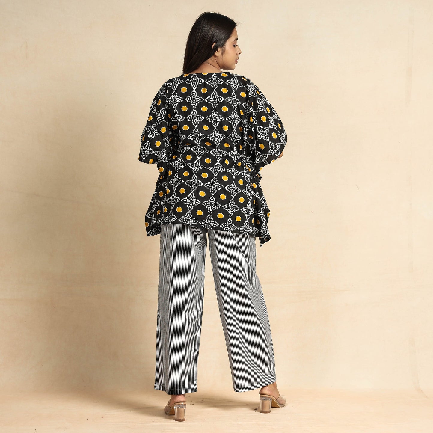  Jaipur Screen Printed Cotton Kaftan & Pyjama Night Suit Set 