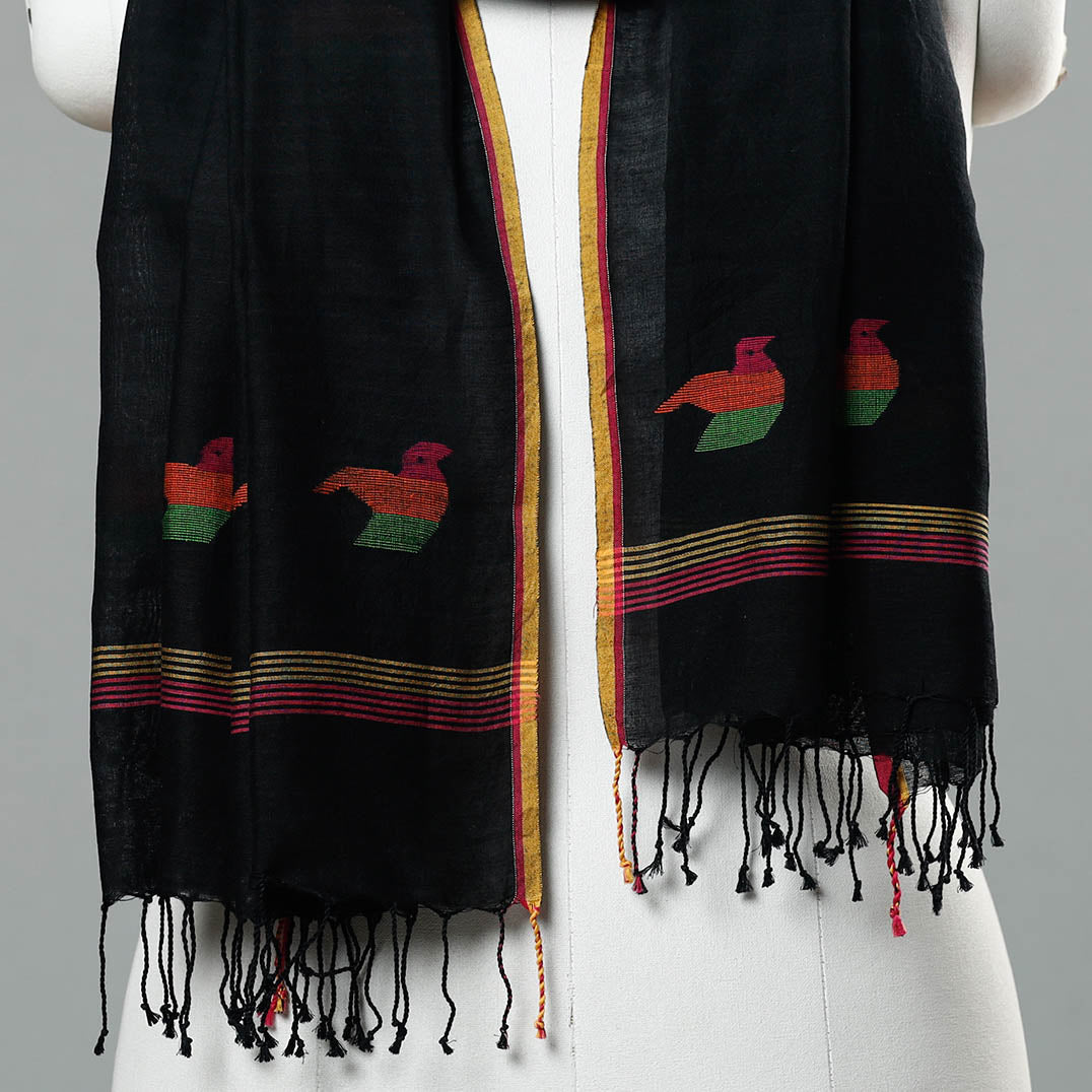  Jamdani Handloom Cotton Stole with Tassels Online at iTokri.com