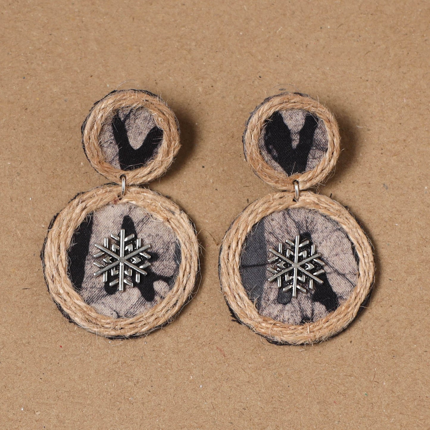 Jannat jute fabart handmade earrings - handcrafted