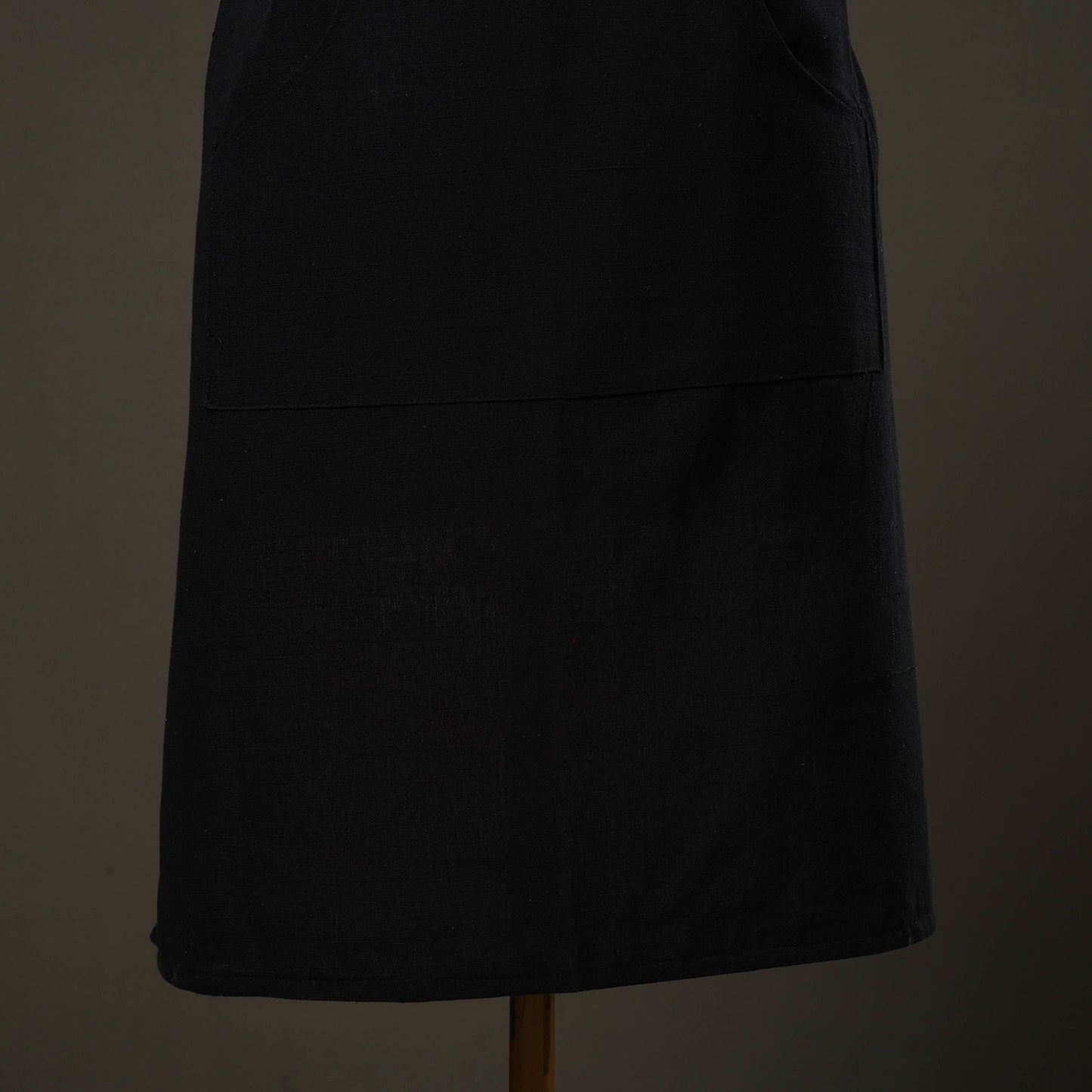 Black - jhiri handloom cotton apron with pocket 17