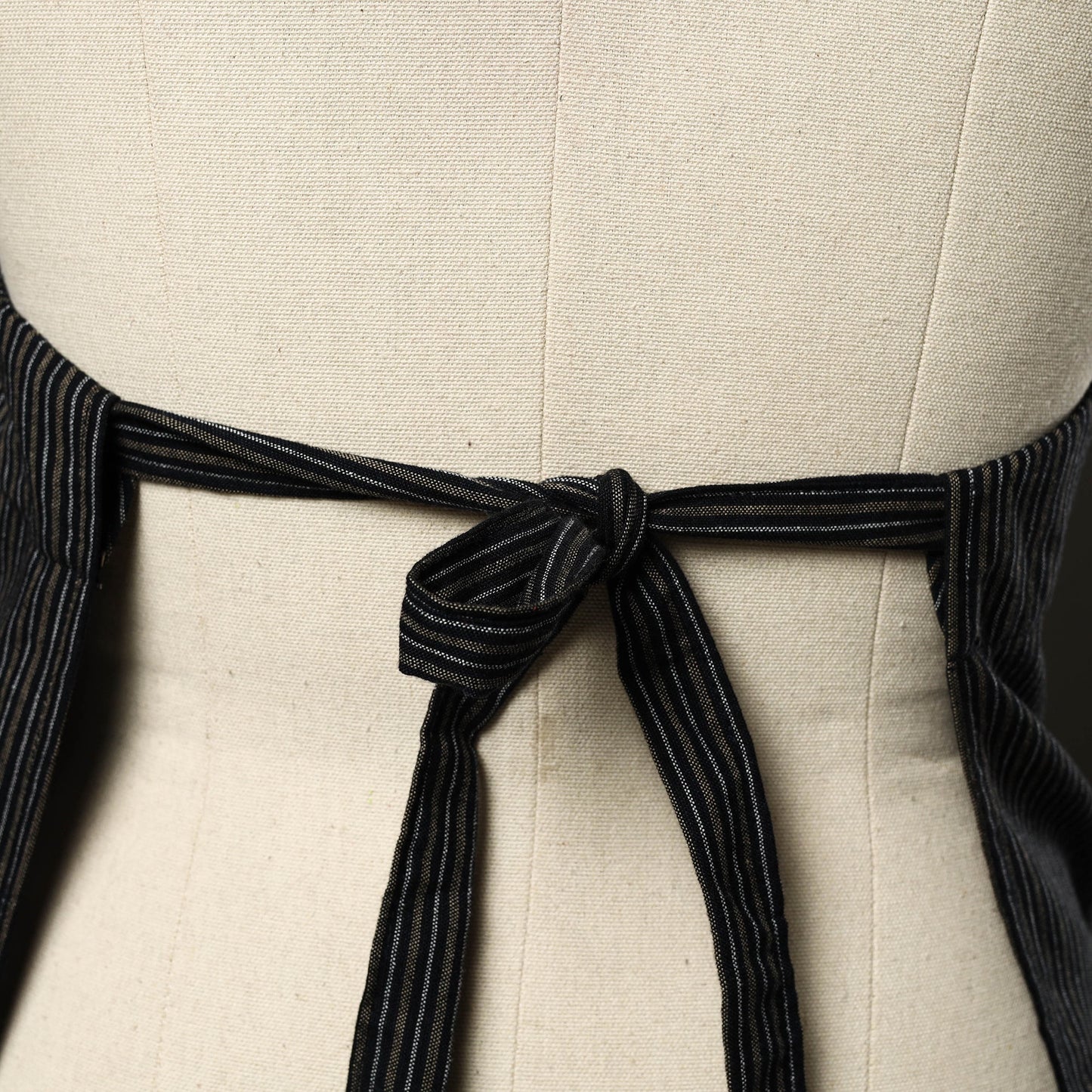 Black - jhiri handloom cotton apron with pocket 18