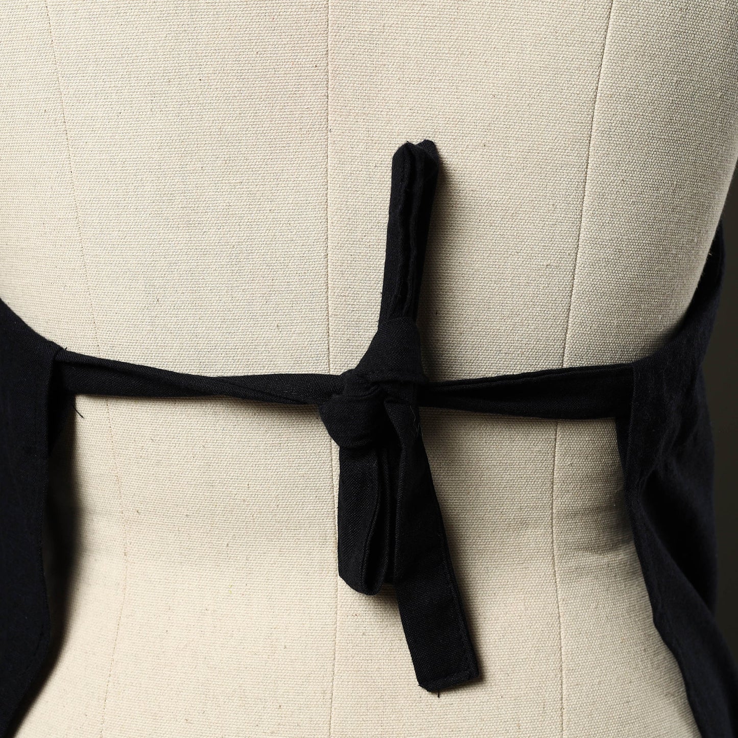 Black - jhiri handloom cotton apron with pocket 22