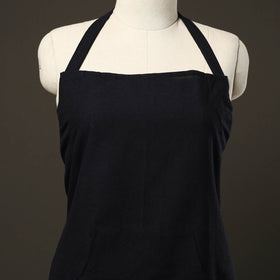 Black - jhiri handloom cotton apron with pocket 22