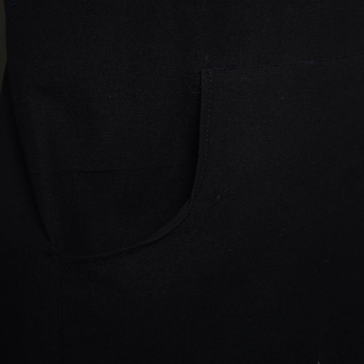 Black - jhiri handloom cotton apron with pocket 22