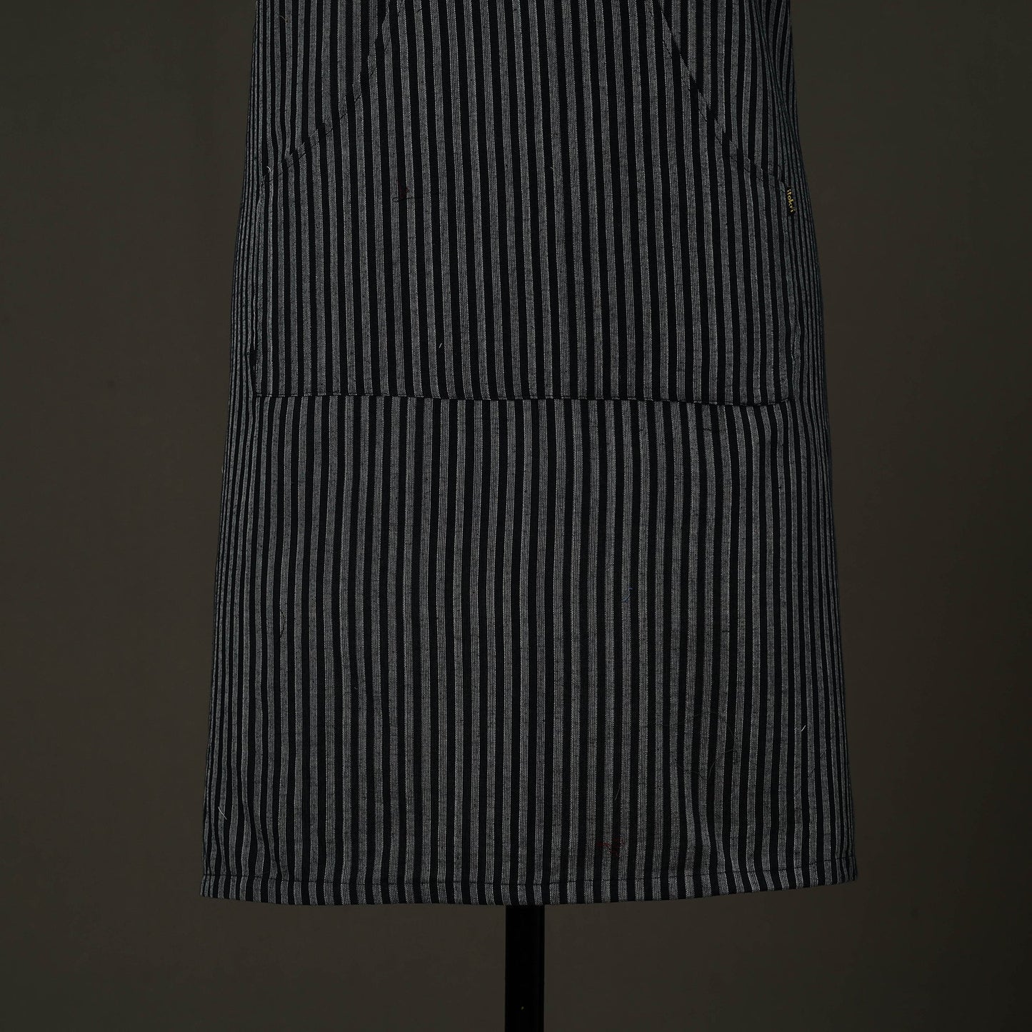 Black - jhiri handloom cotton apron with pocket 44