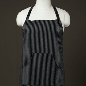 Black - jhiri handloom cotton apron with pocket 44