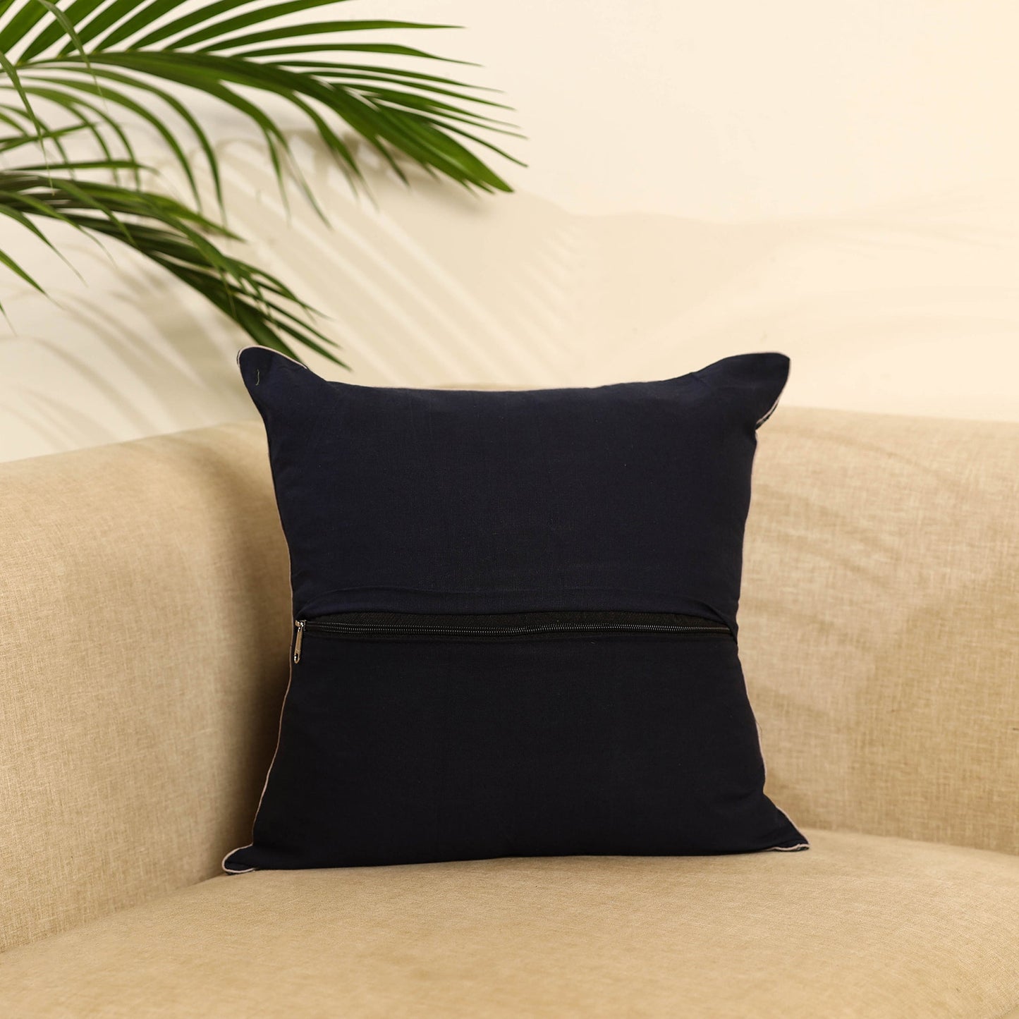  Black Jhiri Handloom Cotton Cushion Cover