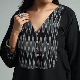 Buy Jhiri Handloom Cotton Ikat Patchwork Long Kurta Online l iTokri.com