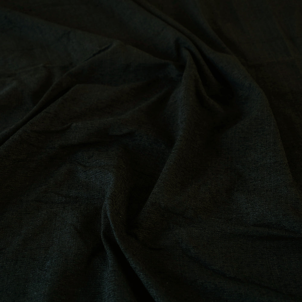 Black - Jhiri Pure Handloom Cotton Double Bedcover (108 x 90 in)