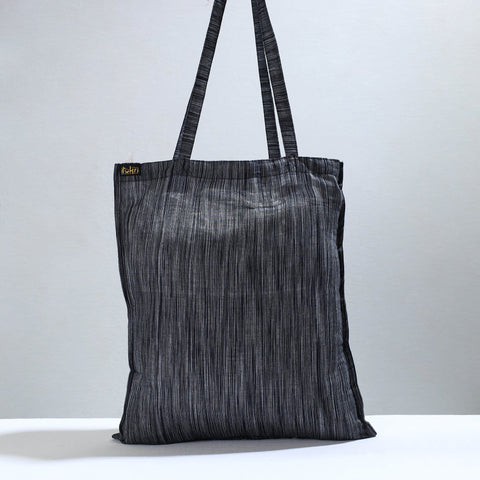 Black Jhiri Pure Handloom Cotton Jhola Bag