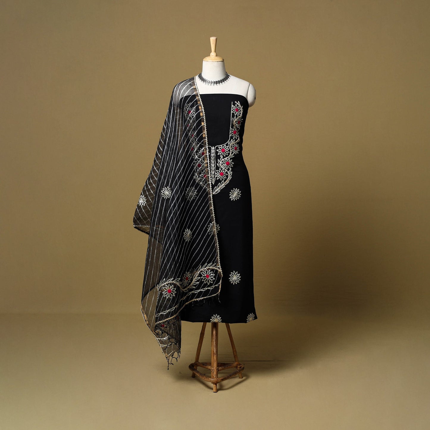 Kacchi gota patti work natural dyed pure cotton 3pc