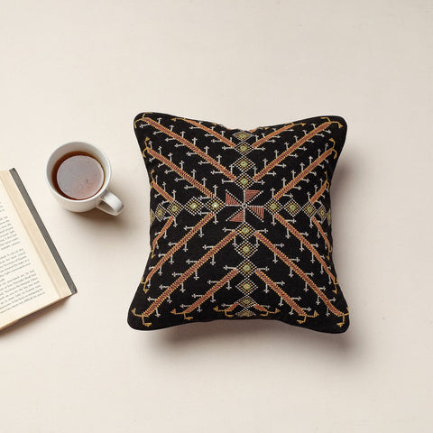  Kala Raksha Jat Hand Embroidery Cotton Cushion Cover 