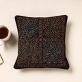 Black Kala Raksha Rabari Bakhiya Hand Embroidery Cotton Cushion Cover Online