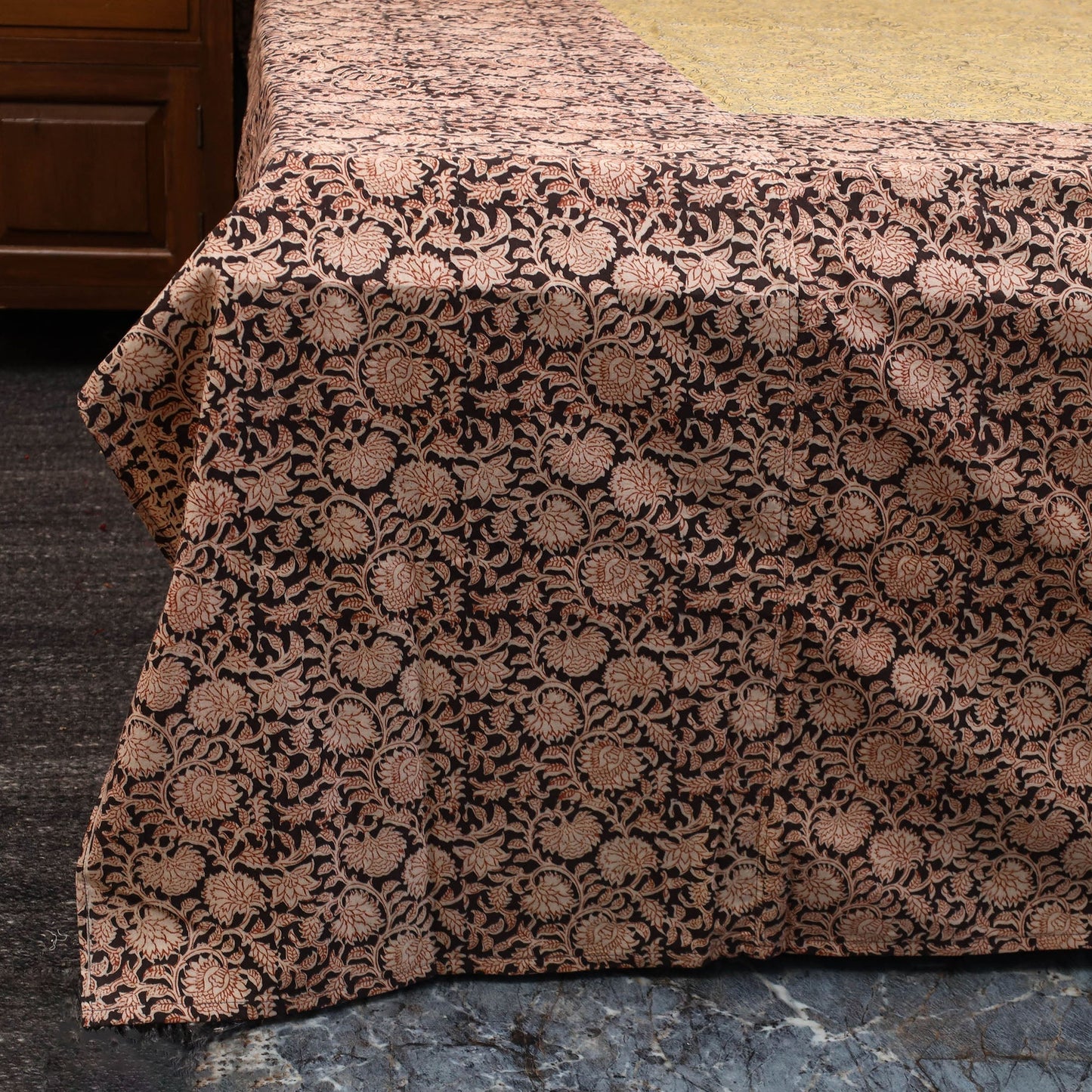 Kalamkari patchwork cotton bedsheet set 30 - handcrafted