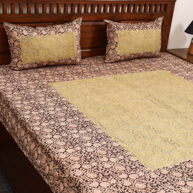 Kalamkari patchwork cotton bedsheet set 30 - handcrafted