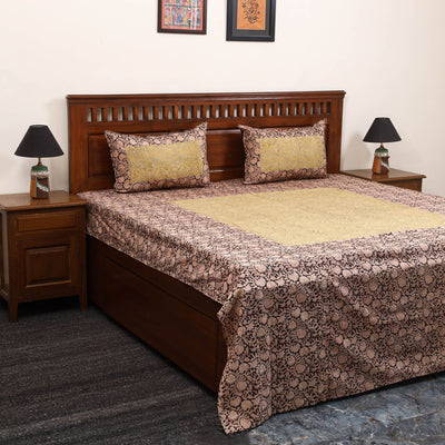 Kalamkari patchwork cotton bedsheet set 30 - handcrafted