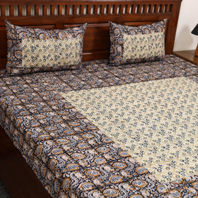 Kalamkari patchwork cotton bedsheet set 27 - handcrafted