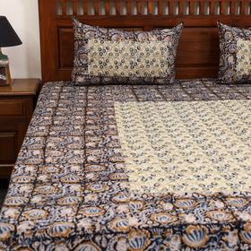 Kalamkari patchwork cotton bedsheet set 27 - handcrafted
