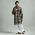 Buy Kalamkari Block Printed Cotton Men Long Kurta Online at iTokri.com