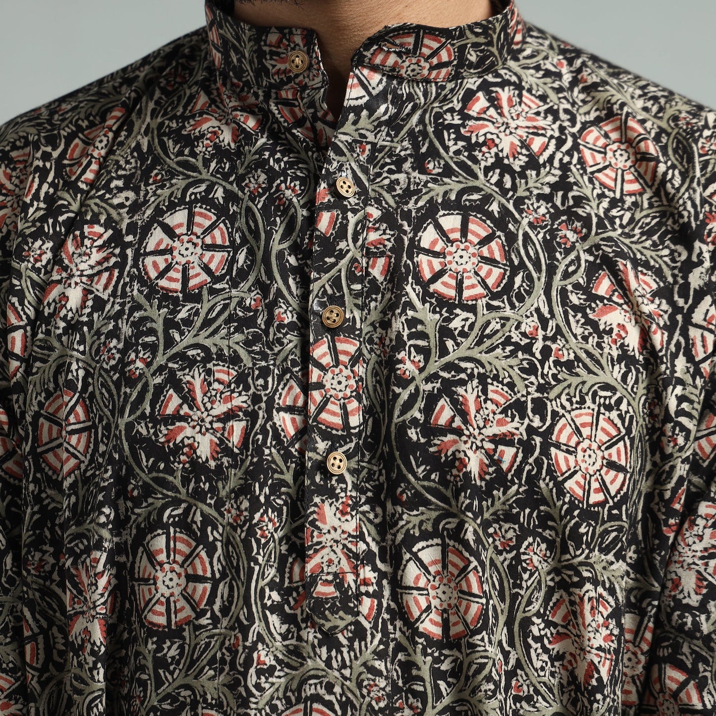 Buy Kalamkari Block Printed Cotton Men Long Kurta Online at iTokri.com
