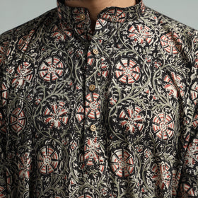 Buy Kalamkari Block Printed Cotton Men Long Kurta Online at iTokri.com