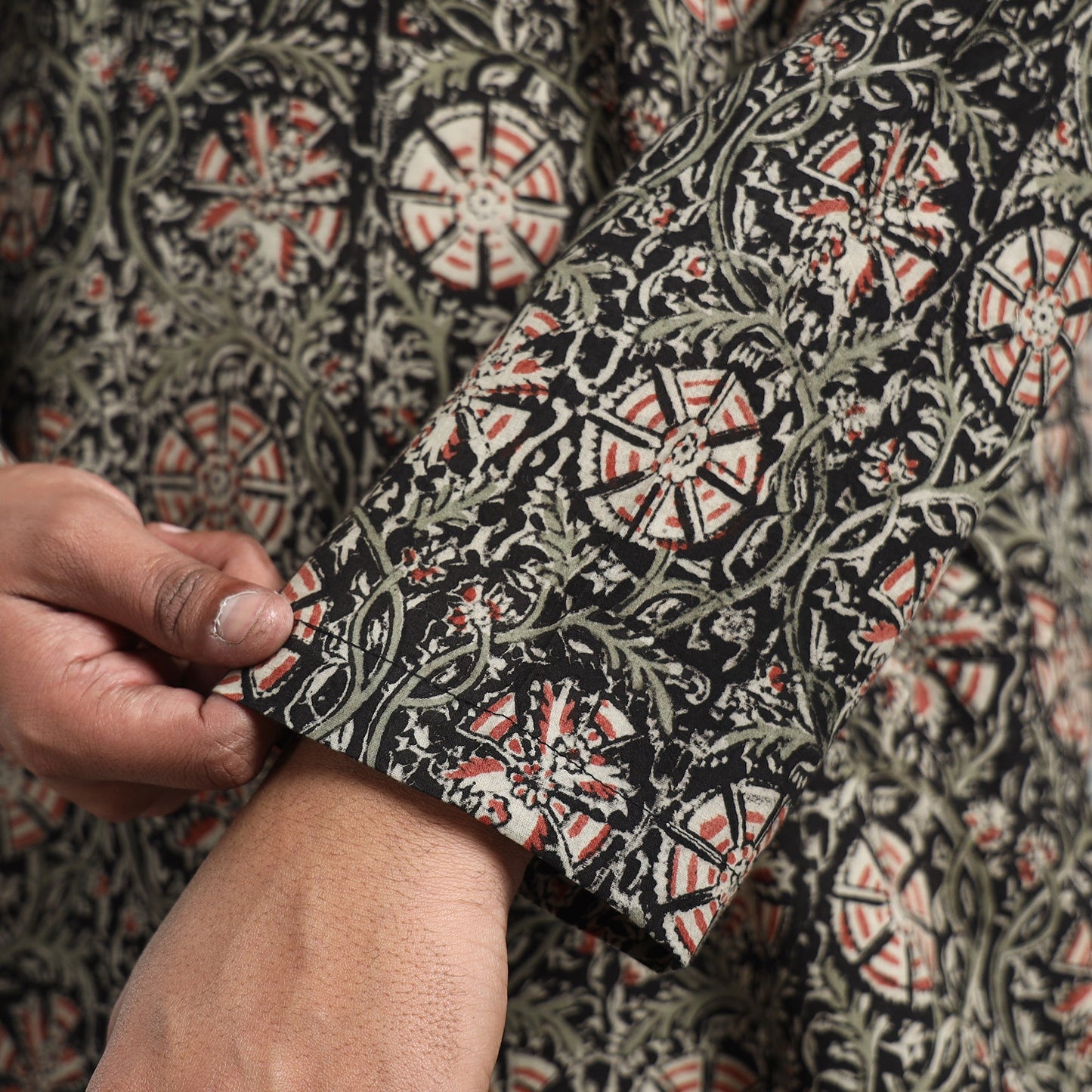 Buy Kalamkari Block Printed Cotton Men Long Kurta Online at iTokri.com