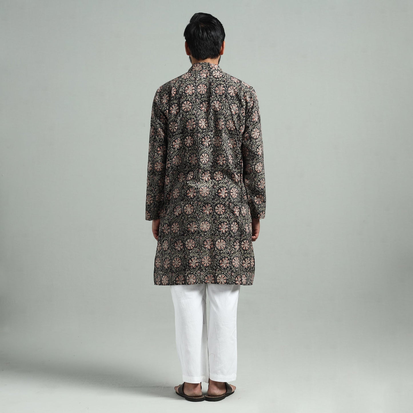 Buy Kalamkari Block Printed Cotton Men Long Kurta Online at iTokri.com