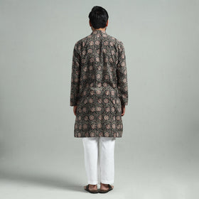 Buy Kalamkari Block Printed Cotton Men Long Kurta Online at iTokri.com