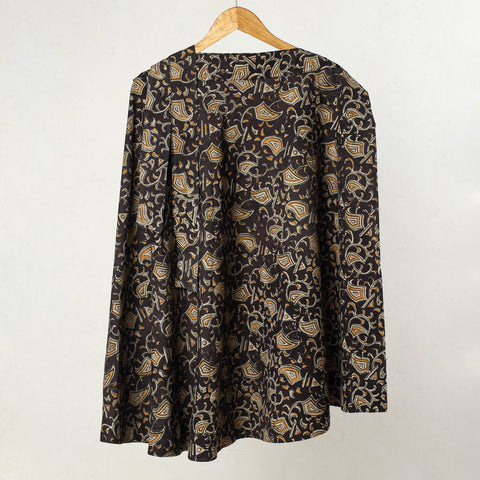 Black - kalamkari printed cotton wrap around skirt 17